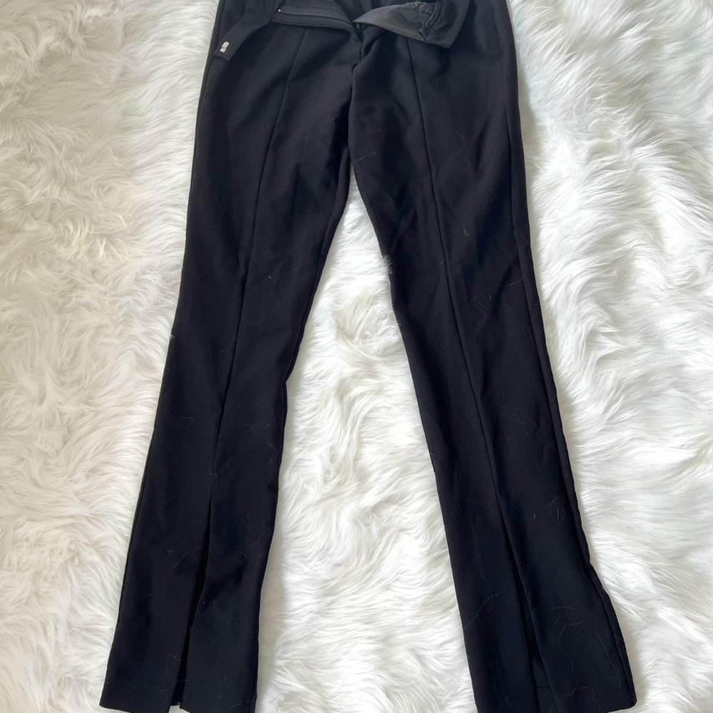 Black Flared Pants with Slits